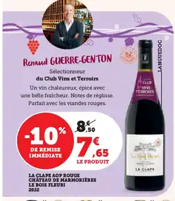 Hyper U La clape aop rouge château de marmorières le bois fleuri 2022 offre