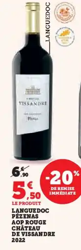 Hyper U Languedoc pézenas aop rouge château de vissandre 2022 offre