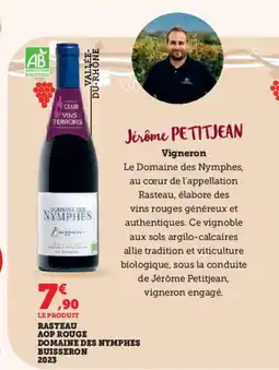 Hyper U Rasteau aop rouge domaine des nymphes buisseron 2023 offre