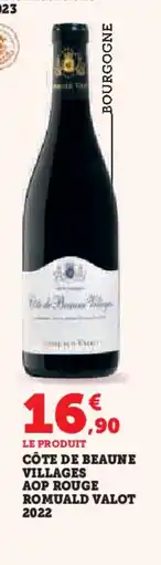 Hyper U Côte de beaune villages aop rouge romuald valot 2022 offre
