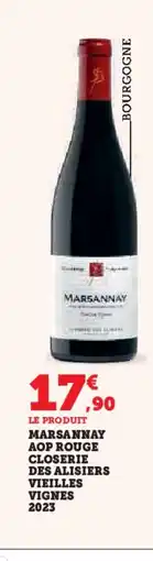 Hyper U Marsannay aop rouge closerie des alisiers vieilles vignes 2023 offre