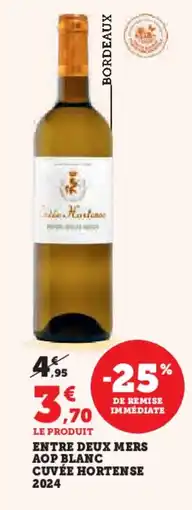 Hyper U Entre deux mers aop blanc cuvée hortense 2024 offre