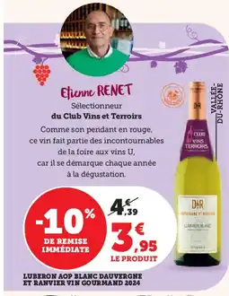 Hyper U Luberon aop blanc dauvergne et ranvier vin gourmand 2024 offre