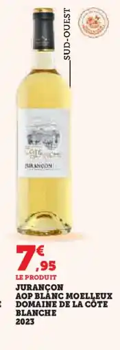 Hyper U Jurancon aop blanc moelleux domaine de la côte blanche 2023 offre