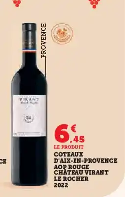 Hyper U Coteaux d'aix-en-provence aop rouge château virant le rocher 2022 offre