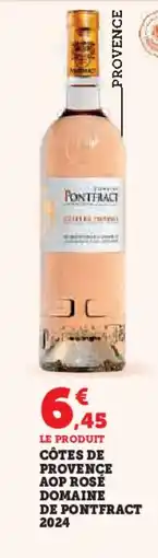 Hyper U Côtes de provence aop rosé domaine de pontfract 2024 offre