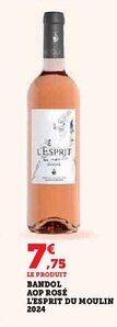 Hyper U Bandol aop rosé l'esprit du moulin 2024 offre