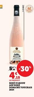 Hyper U Rosé d'anjou aop rosé domaine touchais 2024 offre