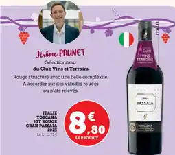 Hyper U Italie toscana igt rouge gran passaia 2023 offre