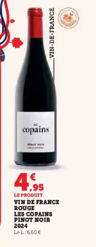 Hyper U Vin de france rouge les copains pinot noir 2024 offre