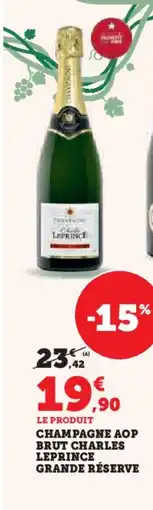 Hyper U Champagne aop brut charles leprince grande réserve offre