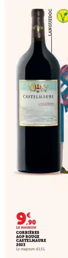 Hyper U Corbières aop rouge castelmaure 2023 offre