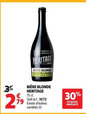 Auchan HERITAGE Bière blonde offre
