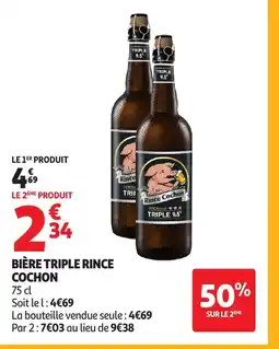 Auchan TRIPLE RINCE COCHON Bière offre