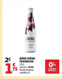 Auchan Bière chérie framboise offre