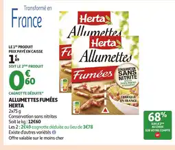 Auchan HERTA Allumettes fumées offre