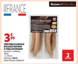 Auchan Veritables knacks d'alsace fumees a chaud au bois de hêtre offre
