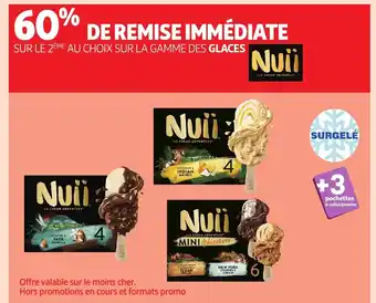 Auchan NUII Sur la gamme des glaces offre