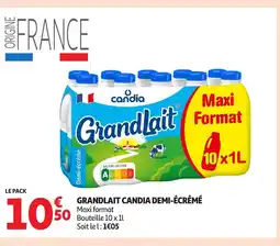 Auchan Grandlait candia demi-écrémé offre