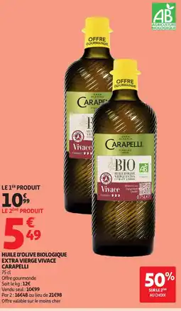 Auchan CARAPELLI Huile d'olive biologique extra vierge vivace offre
