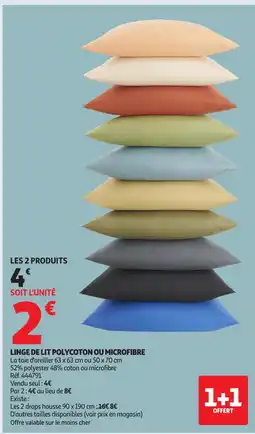 Auchan Linge de lit polycoton ou microfibre offre