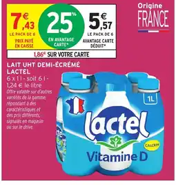 Intermarché Express LACTEL Lait uht demi-écrémé offre