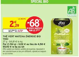 Intermarché Express YOGI Thé vert matcha énergie bio offre