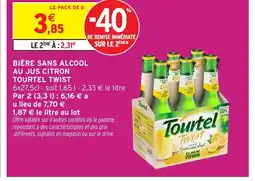 Intermarché Express TOURTEL TWIST Bière sans alcool au jus citron offre