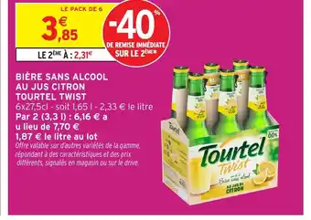 Intermarché Express TOURTEL TWIST Bière sans alcool au jus citron offre