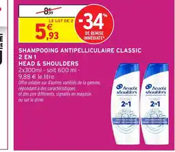Intermarché Express HEAD & SHOULDERS Shampooing antipelliculaire classic 2in1 offre