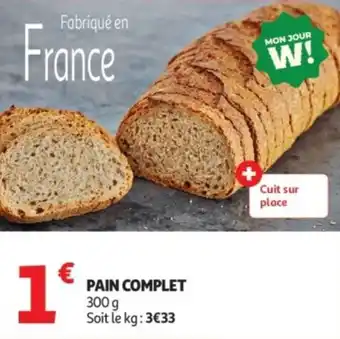 Auchan Supermarché Pain complet offre