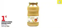 Auchan Supermarché Compote pomme banane pouce offre