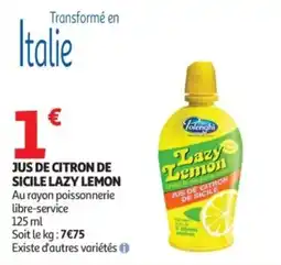 Auchan Supermarché JUS DE CITRON DE SICILE LAZY LEMON offre