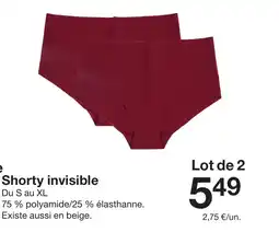 Zeeman Shorty invisible offre