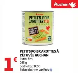 Auchan Supermarché Petits pois carottes à l'étuvée auchan offre