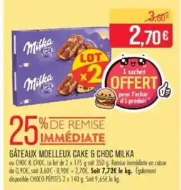 Match MILKA Gâteaux moelleux cake & choc offre