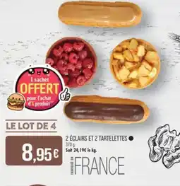Match 2 éclairs et 2 tartelettes offre