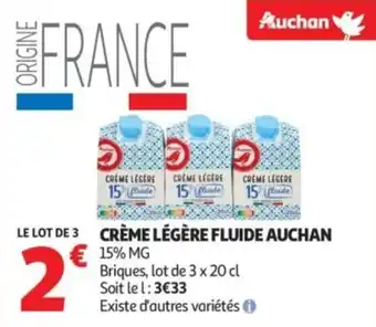 Auchan Supermarché Crème légère fluide auchan offre