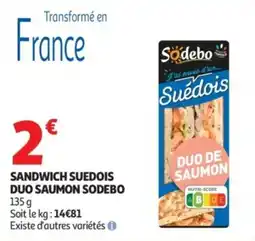 Auchan Supermarché Sandwich suedois duo saumon sodebo offre