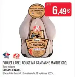 Match MAITRE COQ Poulet label rouge ma campagne offre