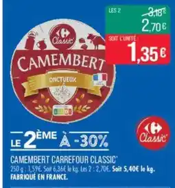 Match CARREFOUR CLASSIC Camembert offre