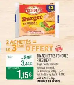 Match PRESIDENT Tranchettes fondues offre