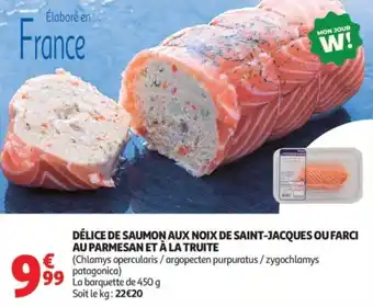 Auchan Supermarché Délice de saumon aux noix de saint-jacques ou farci au parmesan et à la truite offre