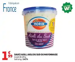 Auchan Supermarché Sauce aioli aioli du sud ou mayonnaise offre
