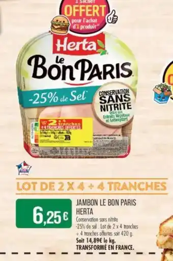 Match HERTA Jambon le bon paris offre