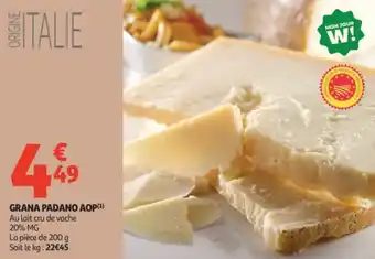 Auchan Supermarché Grana padano aop offre