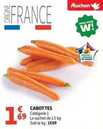Auchan Supermarché Carottes offre