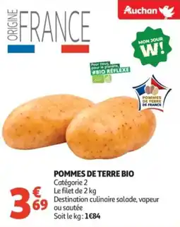 Auchan Supermarché Pommes de terre bio offre