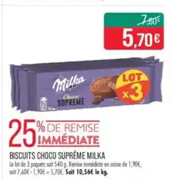 Match MILKA Biscuits choco suprême offre