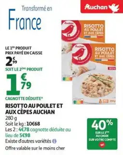 Auchan Supermarché Risotto au poulet et aux cèpes auchan offre